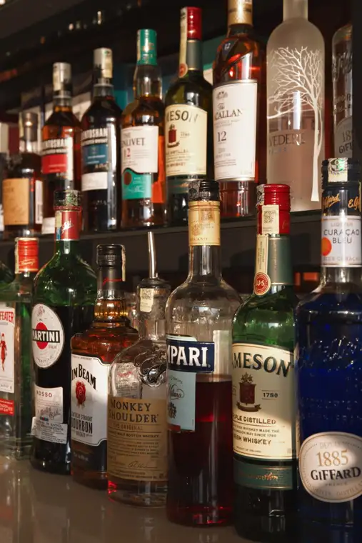 A closer look behind the bar.