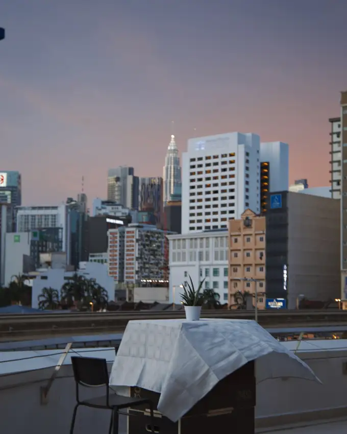 The Kuala Lumpur city view from Crafty's at dusk