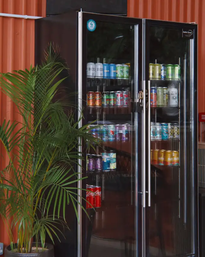 The craft beer fridges at Crafty's